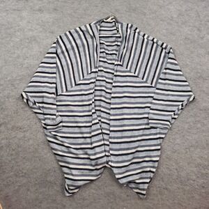 Painted Threads Sweater Women XS Gray Cardigan Dolman Sleeve Striped Knit Casual